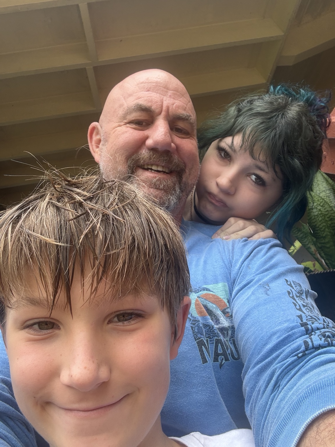 Jake Farmer with his two children today