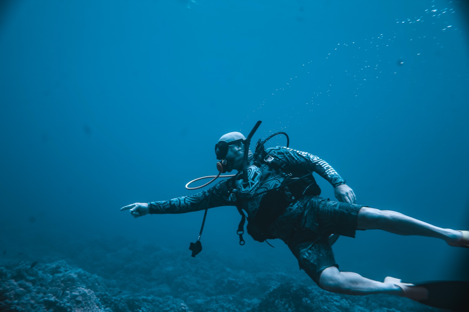 Jake Farmer guiding an underwater Maui experience